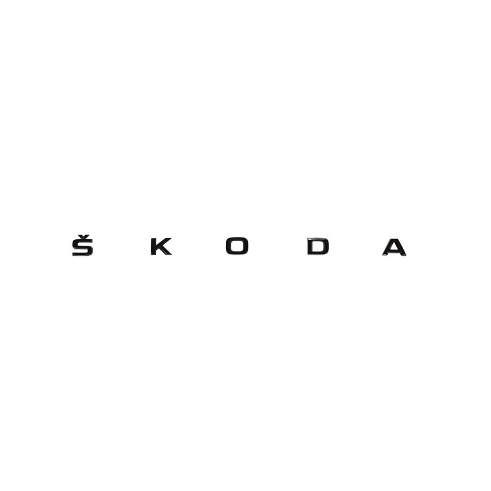 Schriftzug schwarz Emblem Buchstaben Blackline Logo von Skoda