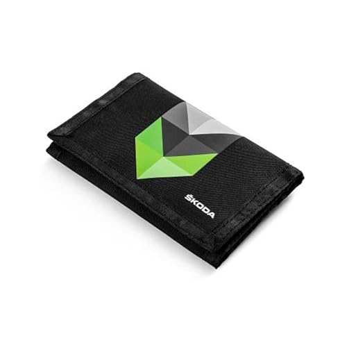 Skoda 000069691H Geldbörse Wallet Brieftasche Portemonnaie Geldbeutel, schwarz/grün von Skoda