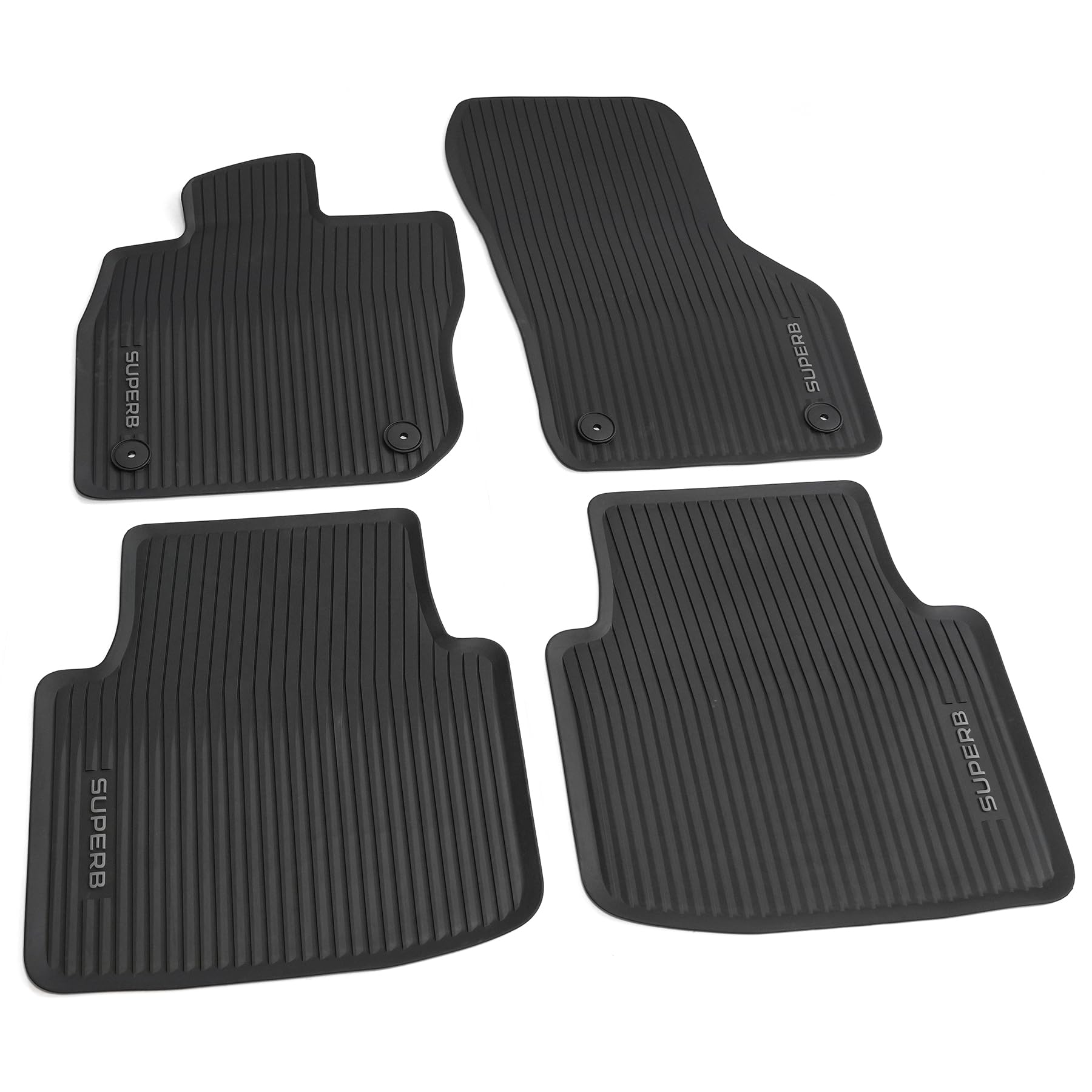 Skoda 3P1061500 Fußmatten Premium Allwettermatten 4X Gummimatten, schwarz, mit Superb Schriftzug Skoda 3P1061500 Fußmatten Premium Allwettermatten 4X Gummimatten, schwarz, mit Superb Schriftzug von Skoda