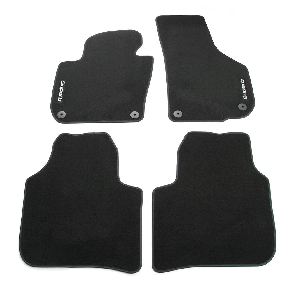 Skoda 3T1061404A Textil Fußmatten 4X Stoffmatten schwarz mit SUPERB Schriftzug Skoda 3T1061404A Textil Fußmatten 4X Stoffmatten schwarz mit SUPERB Schriftzug von Skoda