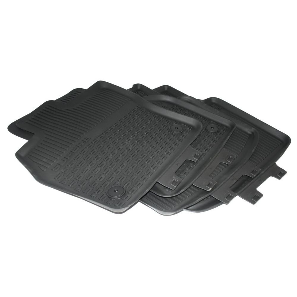 Skoda 3V1061551 3V0061551 Gummi Fußmatten 4x Premium Gummimatten Original Allwettermatten schwarz mit Schriftzug Skoda 3V1061551 3V0061551 Gummi Fußmatten 4x Premium Gummimatten Original Allwettermatten schwarz mit Schriftzug von Skoda