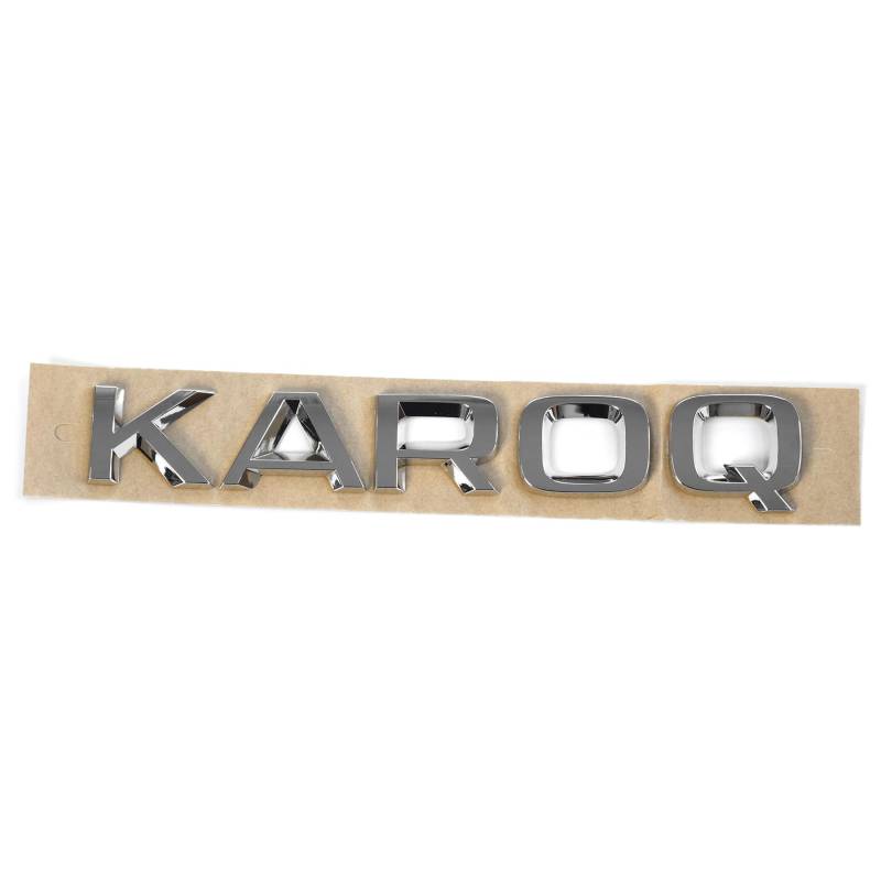 Skoda 57A853687A2ZZ Schriftzug Karoq Emblem Buchstaben Logo Modellschriftzug Modellbezeichnung, Silber von Skoda