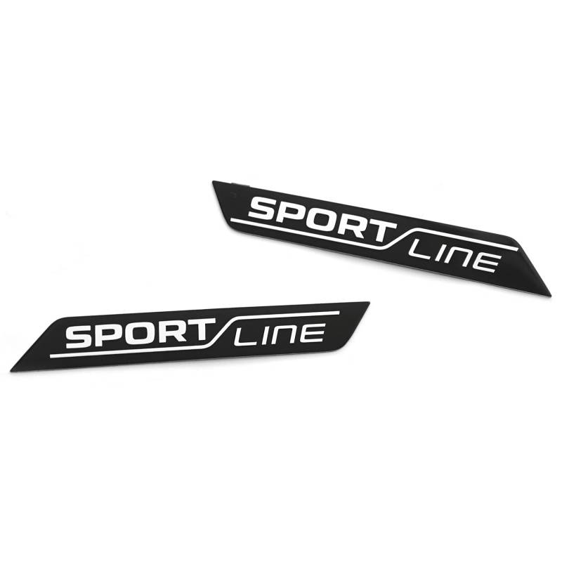 Skoda 5LA853041BTW4 5LA853042BTW4 Sportline Plaketten Kotflügel Schriftzug Sport Logo Emblem, schwarz/Chrom von Skoda