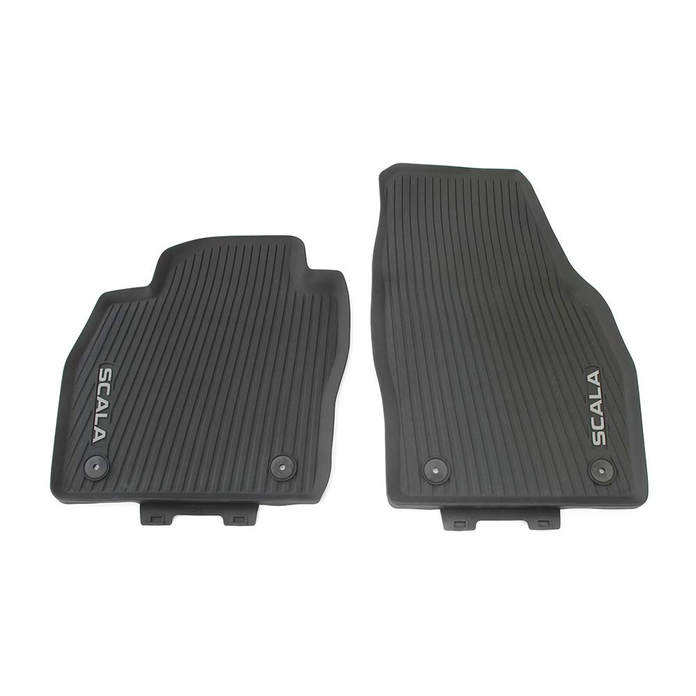 Skoda 657061502 Allwetterfußmatten Vorn Gummi Fußmatten 2X Gummimatten, mit Scala Schriftzug in Weiß Skoda 657061502 Allwetterfußmatten Vorn Gummi Fußmatten 2X Gummimatten, mit Scala Schriftzug in Weiß von Skoda