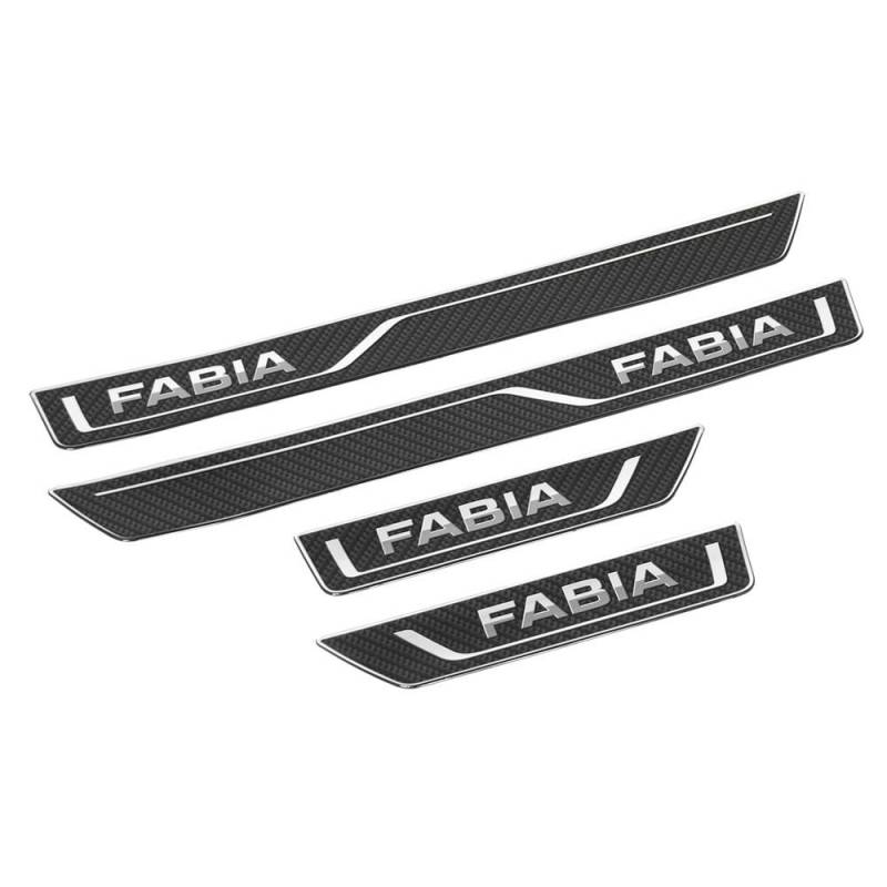 Skoda 6V0071310A Einstiegsleisten Carbon Optik 4x Leisten vorn+hinten Zierstreifen mit FABIA Schriftzug von Skoda