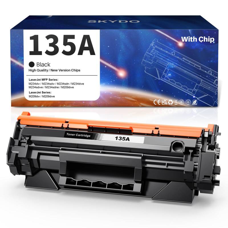 Skydo 135A Toner Schwarz Kompatibel für HP 135A W1350A 135X W1350X für Laserjet M209 M209dw MFP M234 M234dw M234sdw M234sdn von Skydo