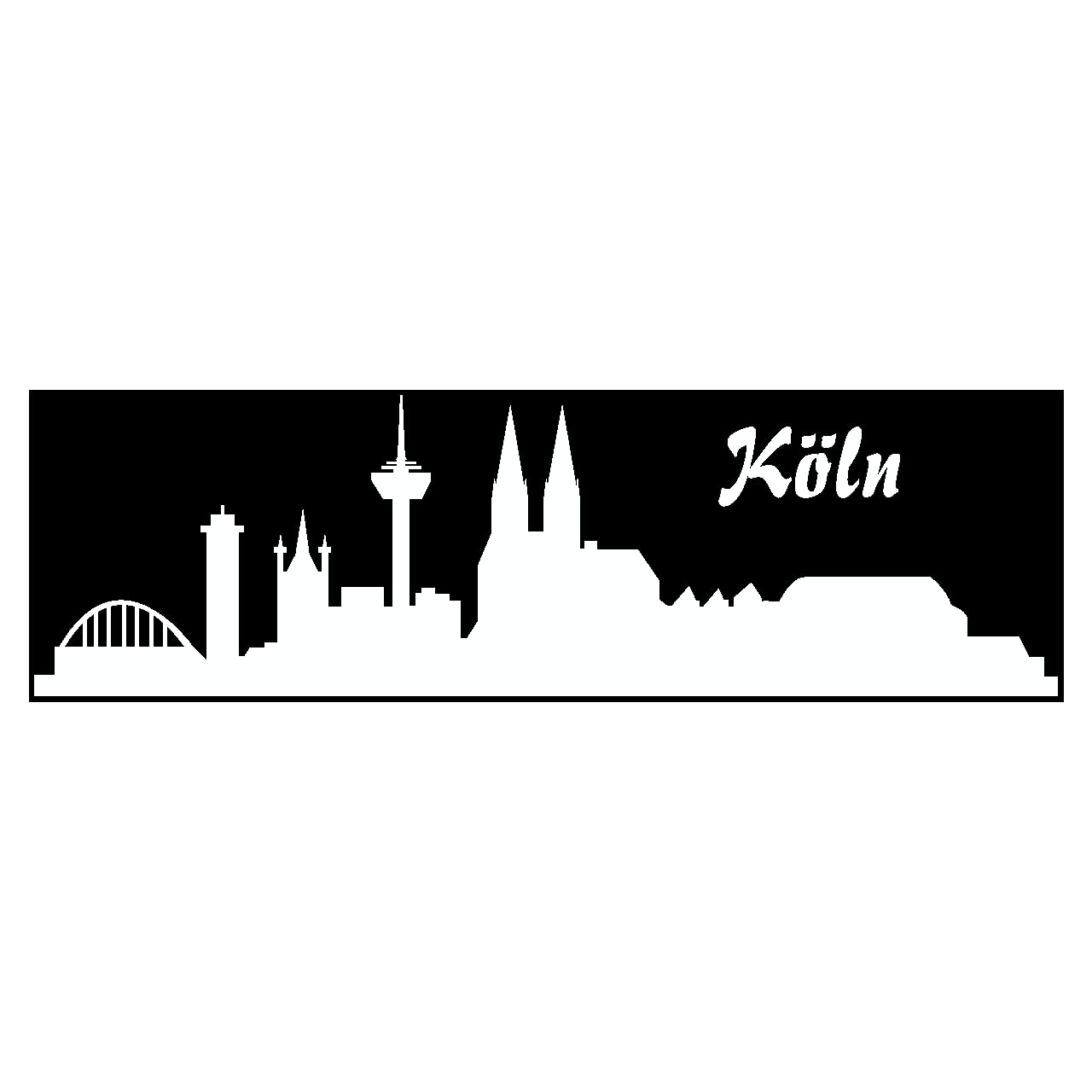 skyline4u Stadtaufkleber Köln Autoaufkleber Collage in 8 Größen und 25 Farben (15x4,4cm weiß) von skyline4u
