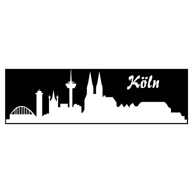 skyline4u Stadtaufkleber Köln Autoaufkleber Collage in 8 Größen und 25 Farben (15x4,4cm weiß) von skyline4u