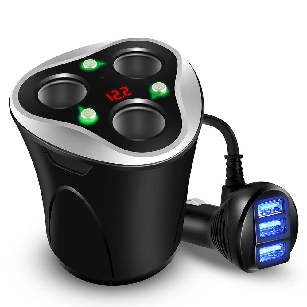 KFZ Zigarettenanzünder Verteiler 3 Fach Auto Ladegerät Adapter mit 3 USB Ports 12/24V 120W DC Power Getrennte Schalter LED Display für Handy iPhone Samsung GPS Autokamera Bluetooth Geräte KFZ Zigarettenanzünder Verteiler 3 Fach Auto Ladegerät Adapter mit 3 USB Ports 12/24V 120W DC Power Getrennte Schalter LED Display für Handy iPhone Samsung GPS Autokamera Bluetooth Geräte von Skyocean