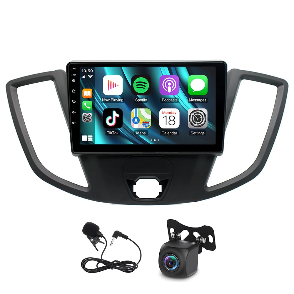 Slakerbe Android 13 Autoradio 2 Din mit Carplay Android Auto kompatibel mit Ford Transit Custom Tourneo 2013-2019, 2G+32G 9 Zoll Auto Radio Stereo mit Bluetooth Navi WiFi FM RDS Rückfahrkamera Mic Slakerbe Android 13 Autoradio 2 Din mit Carplay Android Auto kompatibel mit Ford Transit Custom Tourneo 2013-2019, 2G+32G 9 Zoll Auto Radio Stereo mit Bluetooth Navi WiFi FM RDS Rückfahrkamera Mic von Slakerbe