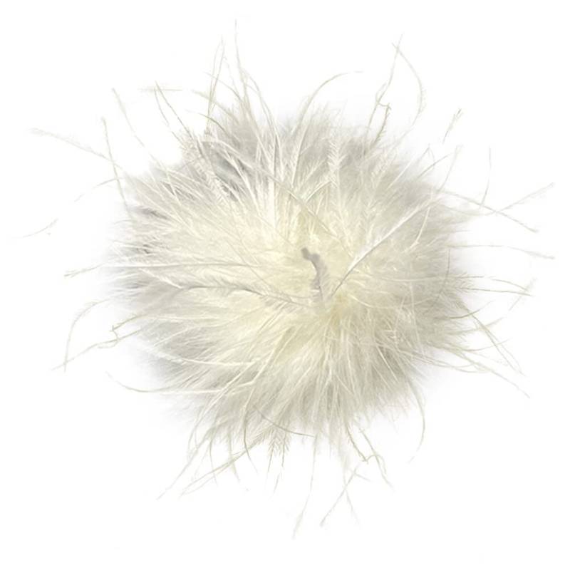 Slakerbe Brosche Pin damen, Feder Brosche Flauschige, Mehrfarbig, Kleidung Brosche Hut Dekorative für Party Stage Performance, Beige von Slakerbe