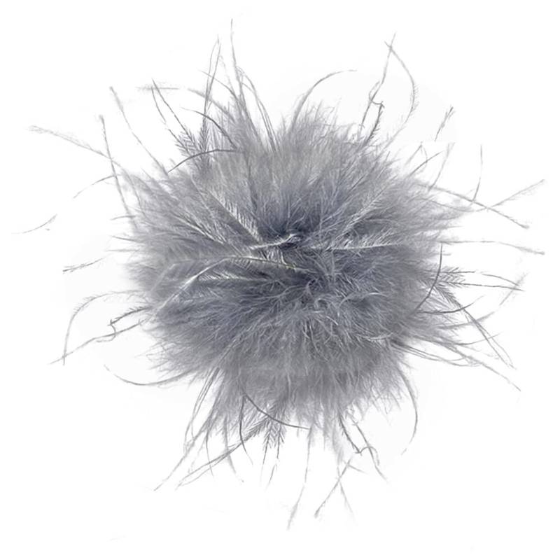 Slakerbe Brosche Pin damen, Feder Brosche Flauschige, Mehrfarbig, Kleidung Brosche Hut Dekorative für Party Stage Performance, Dunkelgrau von Slakerbe