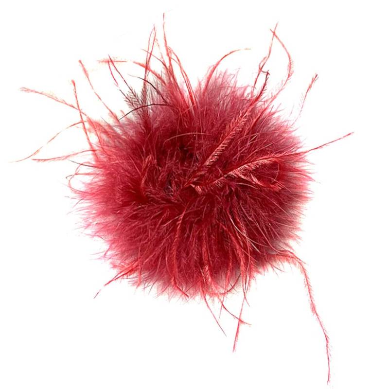 Slakerbe Brosche Pin damen, Feder Brosche Flauschige, Mehrfarbig, Kleidung Brosche Hut Dekorative für Party Stage Performance, Dunkelrot von Slakerbe