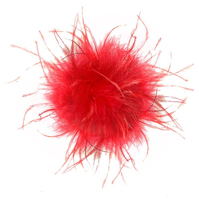 Slakerbe Brosche Pin damen, Feder Brosche Flauschige, Mehrfarbig, Kleidung Brosche Hut Dekorative für Party Stage Performance, Rot von Slakerbe