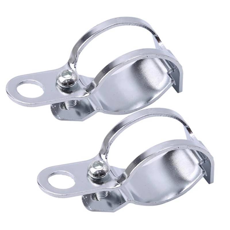 Slakerbe Motorrad Blinker Halterung,2 Stücke Verstellbarer Klemmen Kopfhalter Gabel Motorradzubehör Universal 30mm-43mm für Motorrad,Silber von Slakerbe
