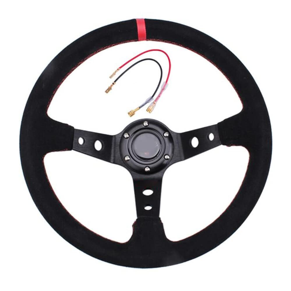 Slakerbe Sportlenkrad,13 Zoll 6-Loch Aluminiumlegierung Deep Dish Universal Rallye Racing Lenkrad Wildlederlenkrad Drifting Lenkrad mit Horn/Wire,Rot Slakerbe Sportlenkrad,13 Zoll 6-Loch Aluminiumlegierung Deep Dish Universal Rallye Racing Lenkrad Wildlederlenkrad Drifting Lenkrad mit Horn/Wire,Rot von Slakerbe