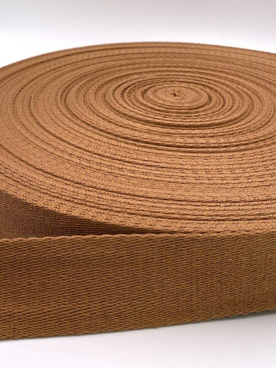 Gurtband 40mm Baumwolle Taschengurt Uni 32 Farben - 1 Meter (Cognac) von Slantastoffe