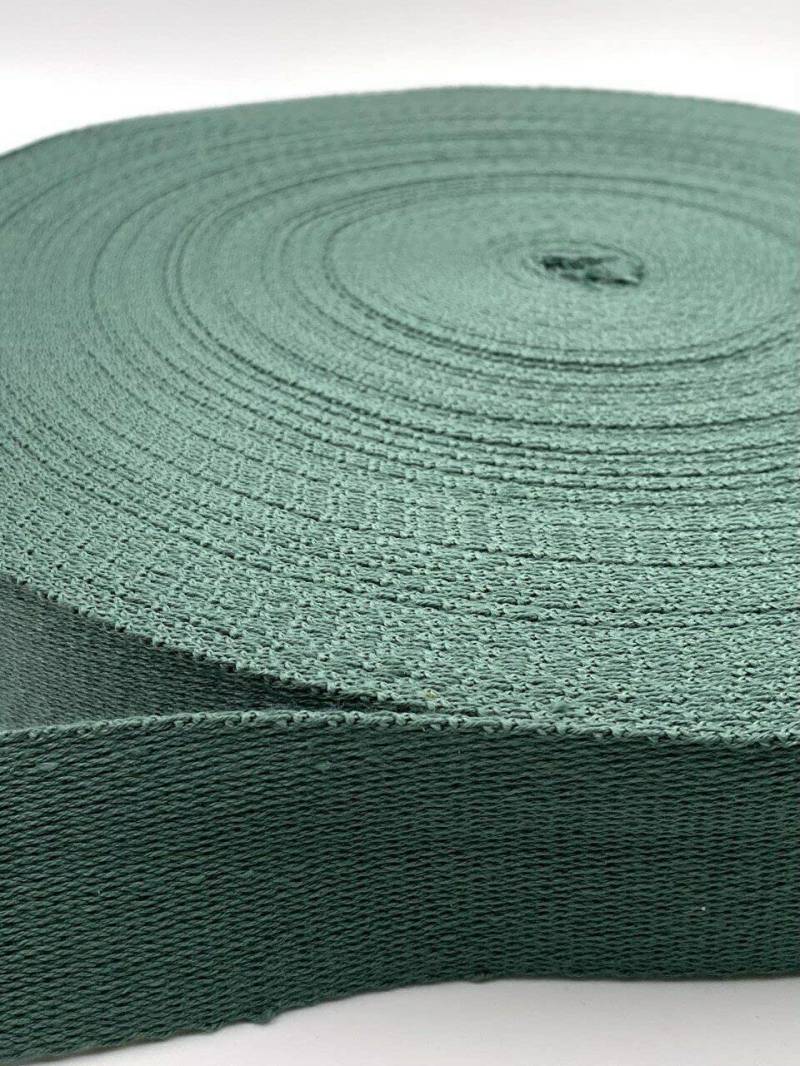Gurtband 40mm Baumwolle Taschengurt Uni 32 Farben - 1 Meter (Dunkles Altes Grün) von Slantastoffe