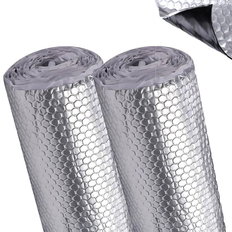Sleeleece Alubutyl Dämmmatte 2 Rollen x 2mm x 50 cm x 4 Meter = 4 m² selbstklebend Anti Dröhn Matte Auto Dämmung Schall- und Fahrgeräuschdämmung für Kfz, LKW und Wohnmobile von Sleeleece