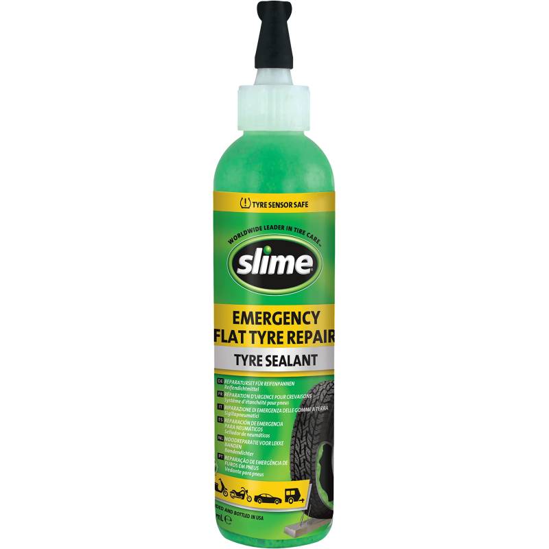 Slime 10016 Dichtmittel für Reifenreparatur bei Platten, Notfallausrüstung, Motorräder, Motorroller, Trailer, Ungiftig, Umweltfreundlich, 237-ml-Flasche (8 oz) von Slime