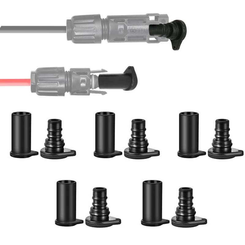 PV-Stecker Staubschutzkappe 5 Paar, IP67 Wasserdicht und Staubdicht Solarpanel-Anschlusskappe, Silikon Solar Stecker Kappe für Solar Stecker, Solar Inverter von Slocable