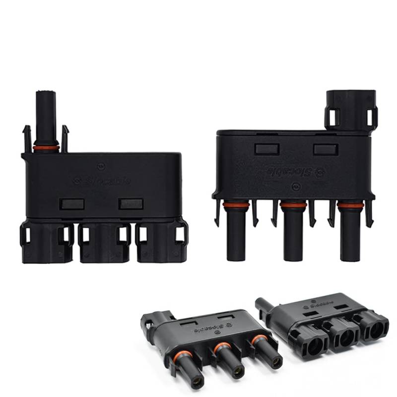 SayHome Solar Y Stecker, 1500V DC Solar T Steckverbinder, 3-fach Verteiler IP68, für Parallelverbindung zwischen Solarzellen (1 Paar, 3 zu 1 Abzweiganschluss) von Slocable