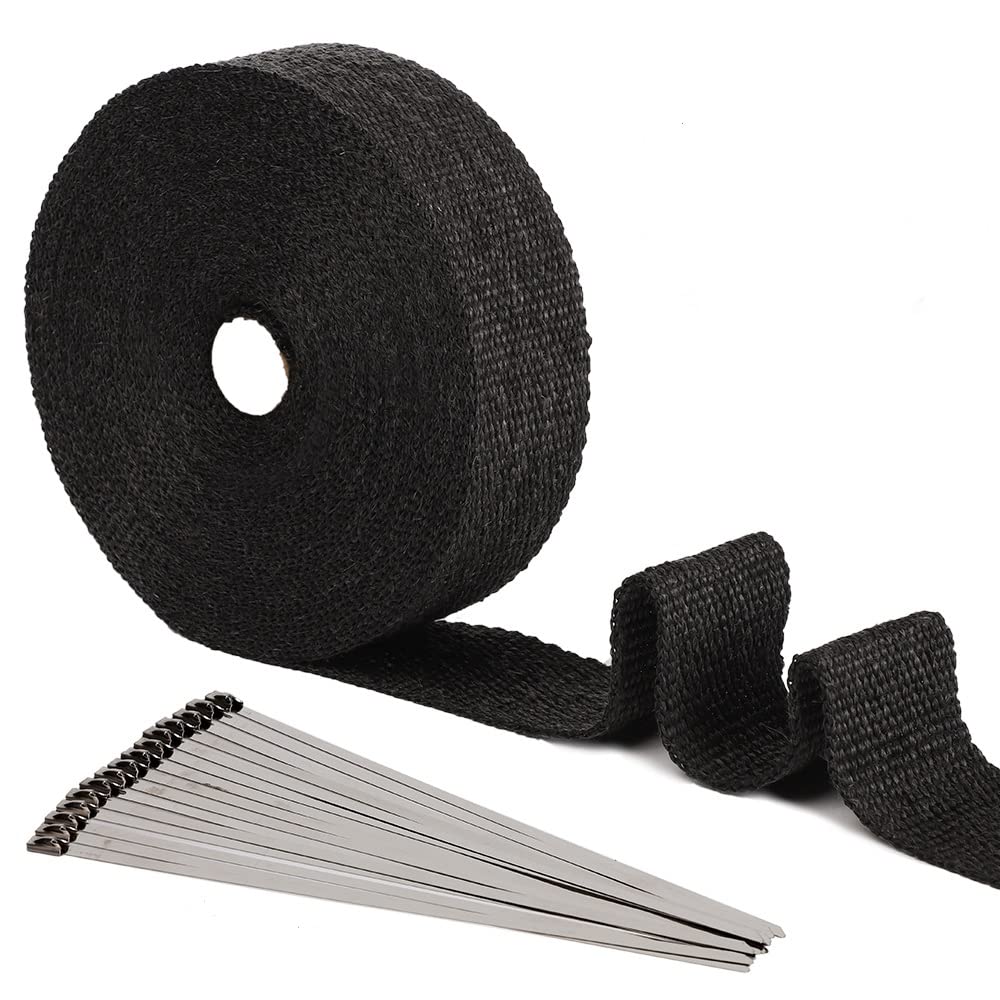 Smarcy Hitzeschutzband Basaltfaser Auspuffband 15M x 50MM 15 Stück Kabelbinder, für Fächerkrümmer Thermoband Krümmerband Hitzeschutz bis 1000°C für Auto Motorrad Auspuff, Schwarz Smarcy Hitzeschutzband Basaltfaser Auspuffband 15M x 50MM 15 Stück Kabelbinder, für Fächerkrümmer Thermoband Krümmerband Hitzeschutz bis 1000°C für Auto Motorrad Auspuff, Schwarz von SMARCY