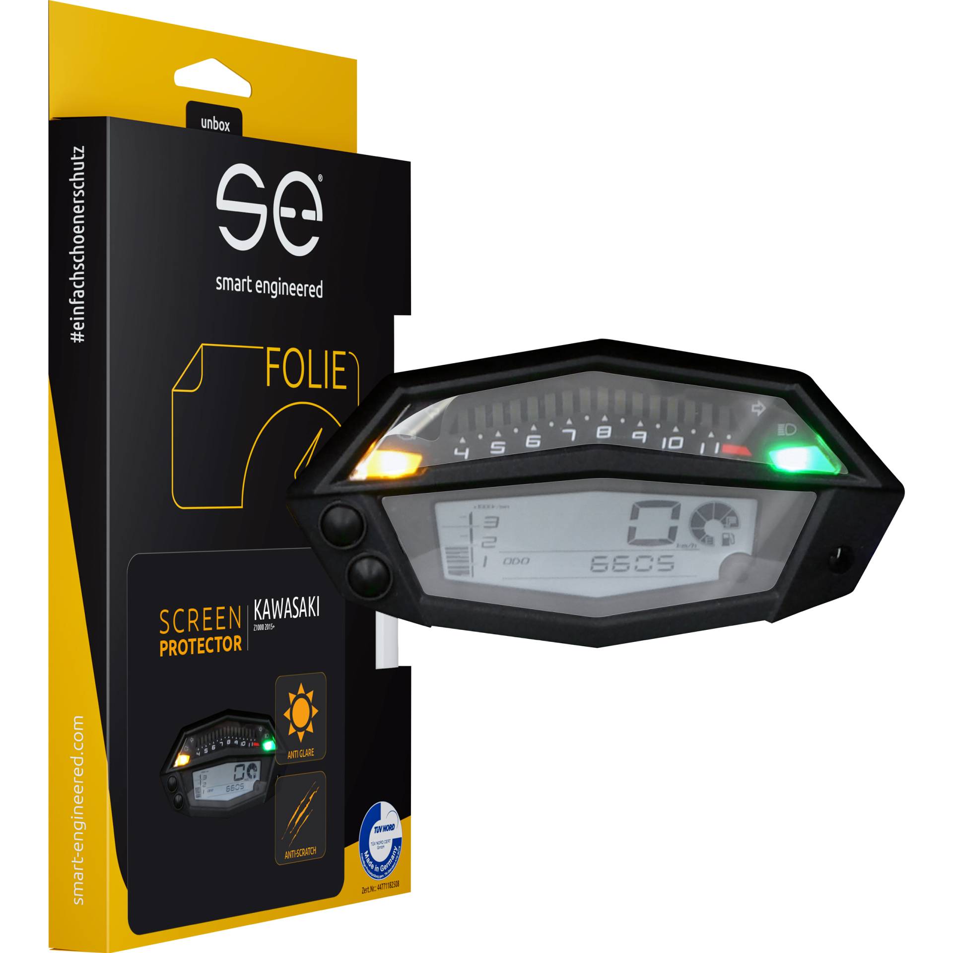 Smart Engineered Cockpit-Schutzfolie entspiegelnd für Kawa Z 1000 2014-2020 von Smart Engineered