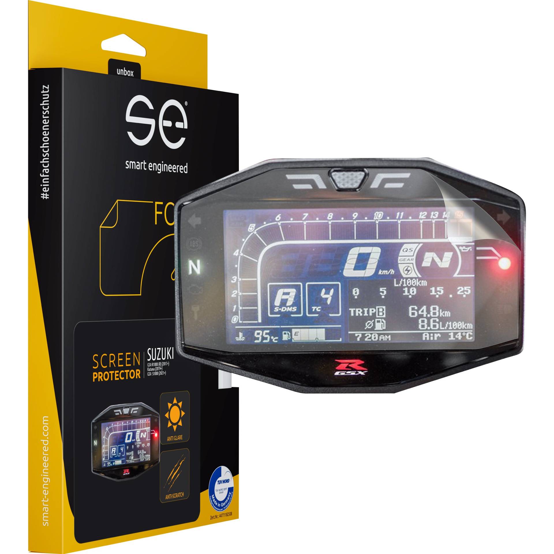Smart Engineered Cockpit-Schutzfolie entspiegelnd für Suzuki GSX-S/GSX-R Smart Engineered Cockpit-Schutzfolie entspiegelnd für Suzuki GSX-S/GSX-R von Smart Engineered
