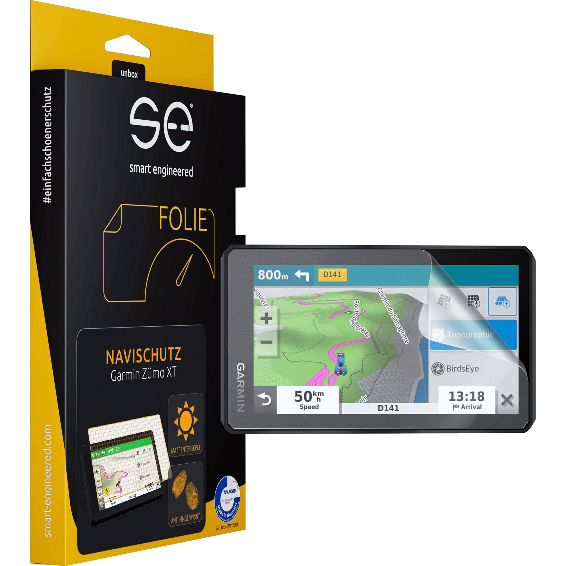 Smart Engineered Navi-Schutzfolie entspiegelnd 2er Set für Garmin Zumo XT von Smart Engineered