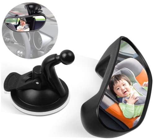 Smart-Planet Auto Baby Rückspiegel 15x5cm - gewölbte Spiegelfläche schwenkbar - Beifahrer Spiegel Fahrschule - Für Rücksitz mit Saugnapf von Smart Planet