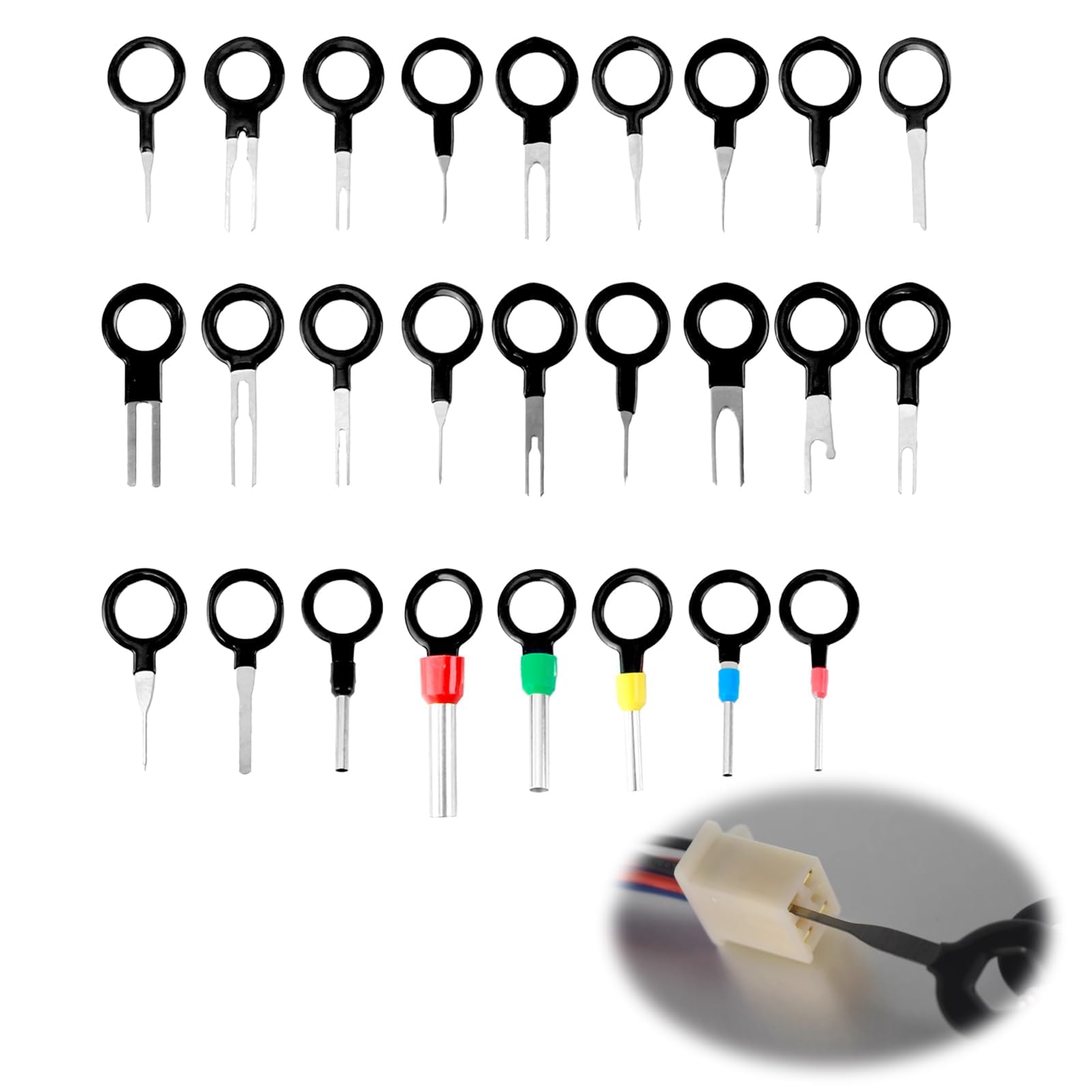Smomend 26 PCS Terminal Ejector Kit für Auto, Terminal Entfernung Auspinwerkzeug, Profi Kfz Werkzeugset Auspinwerkzeugen für Steckverbinder Terminals, Set für Entfernung von Fehlerhaften Terminals Smomend 26 PCS Terminal Ejector Kit für Auto, Terminal Entfernung Auspinwerkzeug, Profi Kfz Werkzeugset Auspinwerkzeugen für Steckverbinder Terminals, Set für Entfernung von Fehlerhaften Terminals von Smomend