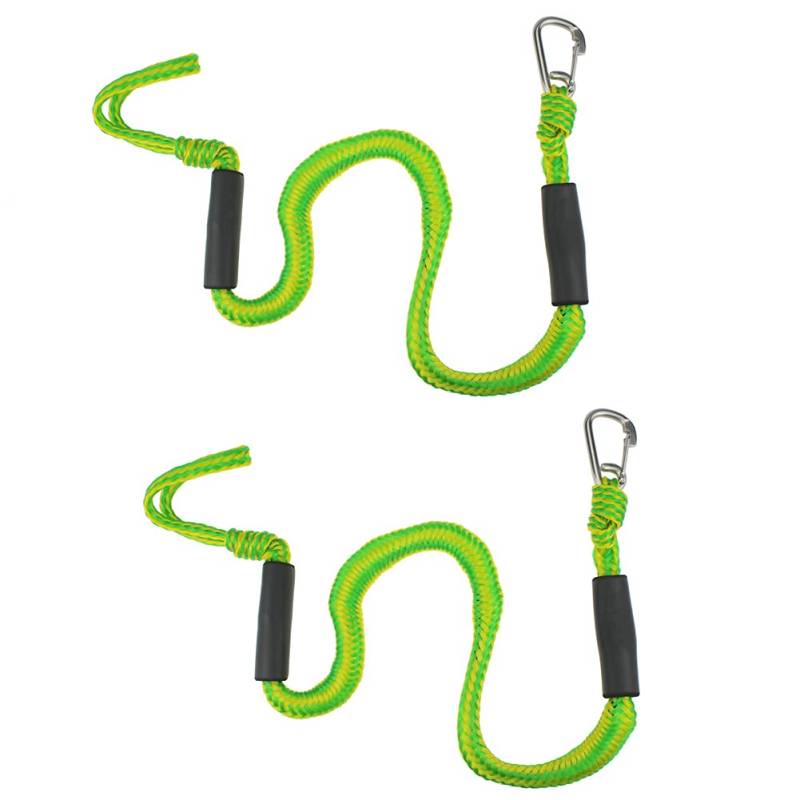 Snner 2 STÜCKE Bungee-Dock-Linien Dockline - Dockleine für Wasserfahrzeuge - Grün - Gummi & Polyethylen (PE) - 2 Stück von Snner