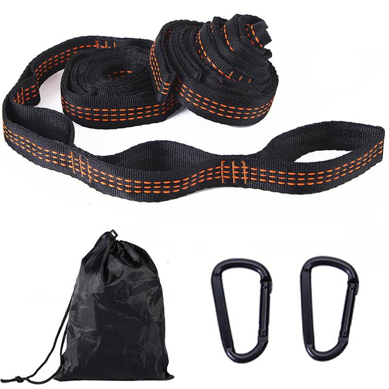 Snowtain Hängematte Befestigungs 2 Pack,200cm Hängematten Aufhängung Gurte mit 2 Stück Karabinern und 1 Stück Aufbewahrungstasche,Hängemattengurte für Reisen, Camping, Hängemattenschaukel (orange). von Snowtain