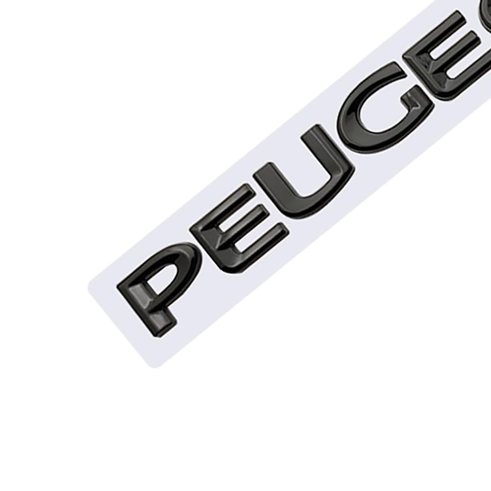 3D Buchstaben Emblem Logo für Peugeot 107 206 207 208 308 307 407 508 2008 3008 4008 Auto Styling vorne Hinten Stamm Abzeichen Aufkleber,Black Style von SoLaka
