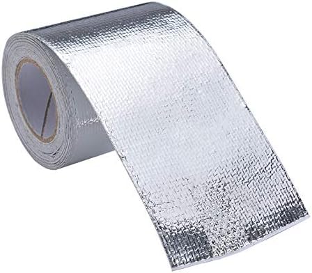 Sobeta Auspuff Dichtband,Hitzeschutzband 5M Auto Auto Motorrad Auspuffrohr Hitzeschild Wrap Bandfolie Wärme Isolierband Wrap Shield Klebstoff von Sobeta