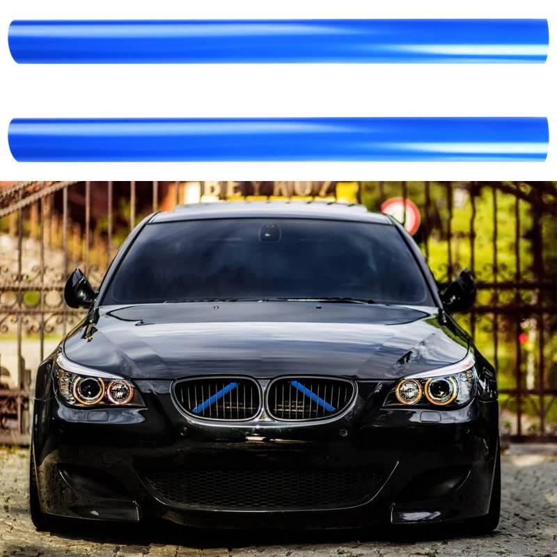 1 Paar Kühlergrill Einsatz Ersatz für BMW 5er E60 E61 2003-2010 M5 2004-2011, Frontgrill Einsatz Kühlergrill Streifen Einsatz Zierleiste, Grilleinsätze Zierleiste, Grill Emblem für Einsätze(Blau) von Soekodu