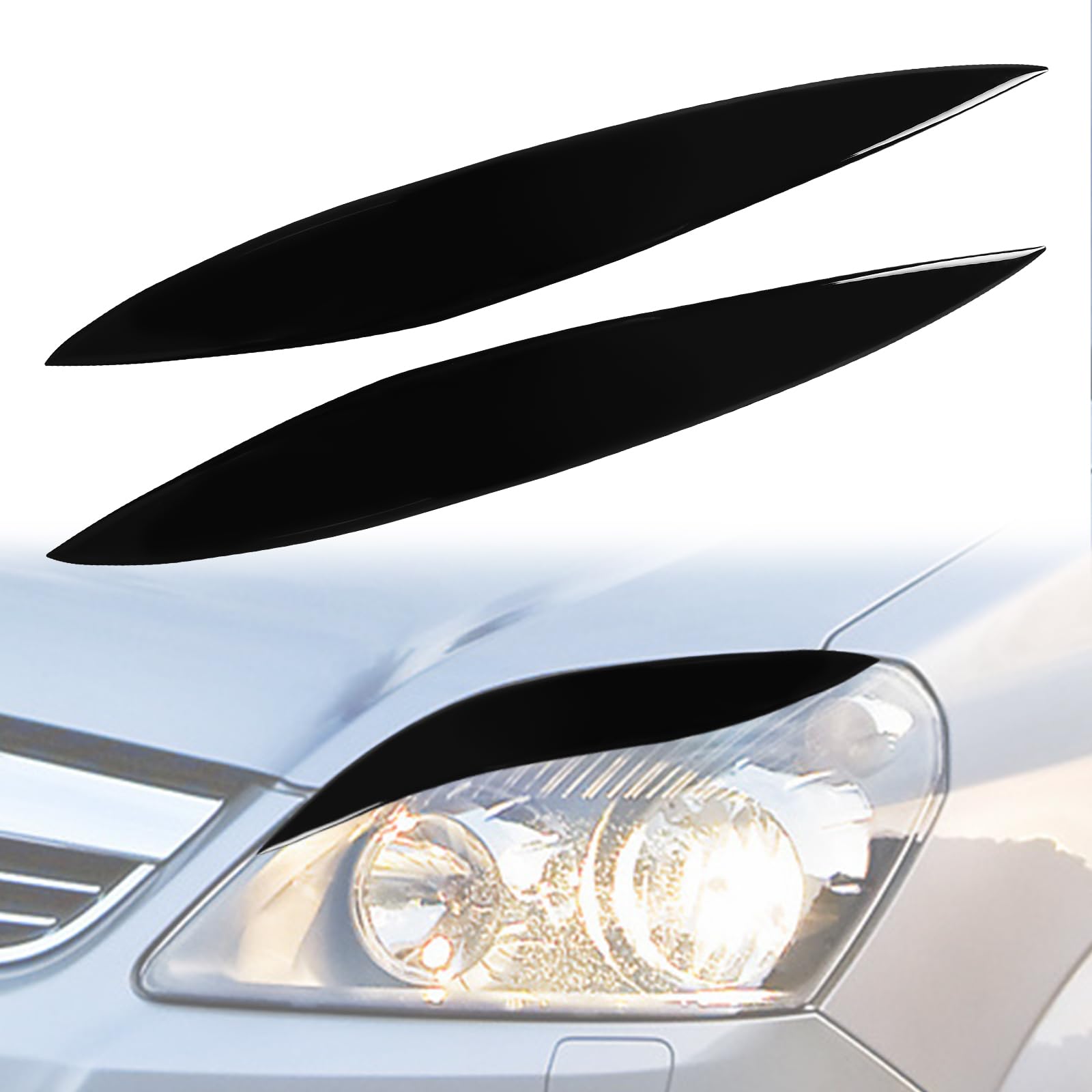 1 Paar Scheinwerfer Augenbrauen Ersatz für Opel Zafira B 2005-2011, Scheinwerfer Augenlid Augenbrauenabdeckung, Scheinwerfer Augenlid Aufkleber (für Zafira B 2005-2011) von Soekodu