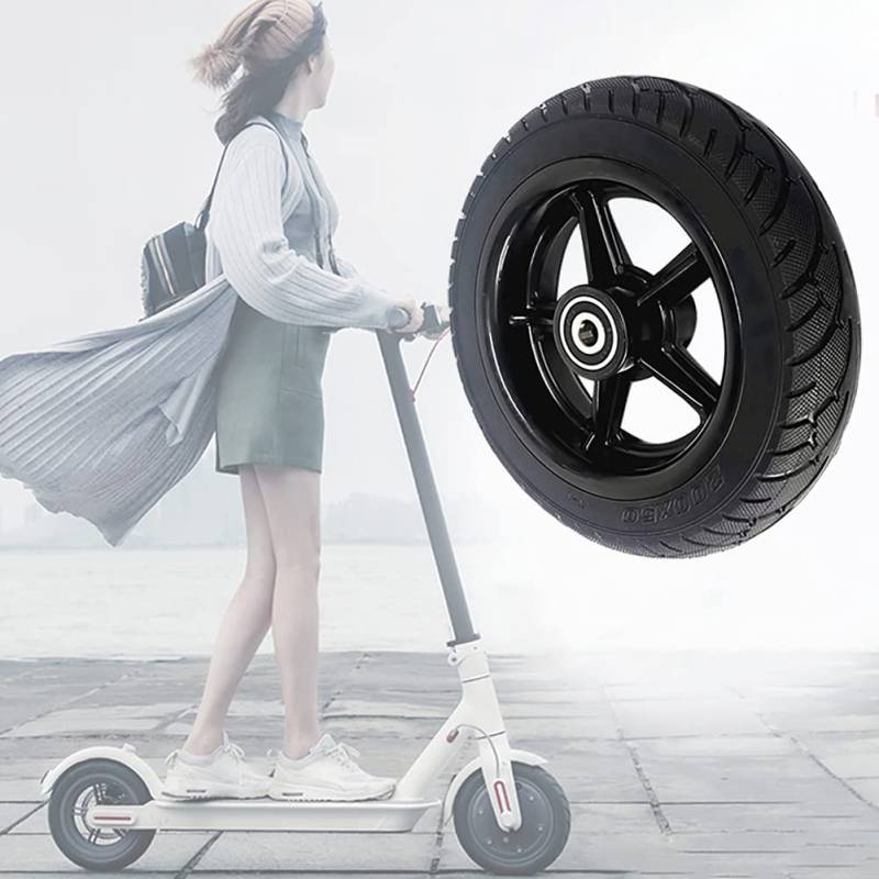 8 Zoll Elektroroller Vollgummireifen, 200x50 Nicht Pneumatischer Reifen für Elektroroller, Anti-Rutsch Ersatzreifen Reifen Scooter Roller Ersatzradnabe von Soekodu