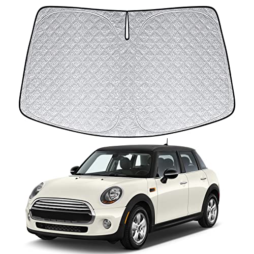 Auto Frontscheiben Sonnenblende Ersatz für Mini Cooper 2015-2024 F55 F56 F57, Faltbarer Sonnenschutz für Auto Windschutzscheibe, um 99% UVR zu Blockieren und Ihr Fahrzeug Kühler zu Halten von Soekodu