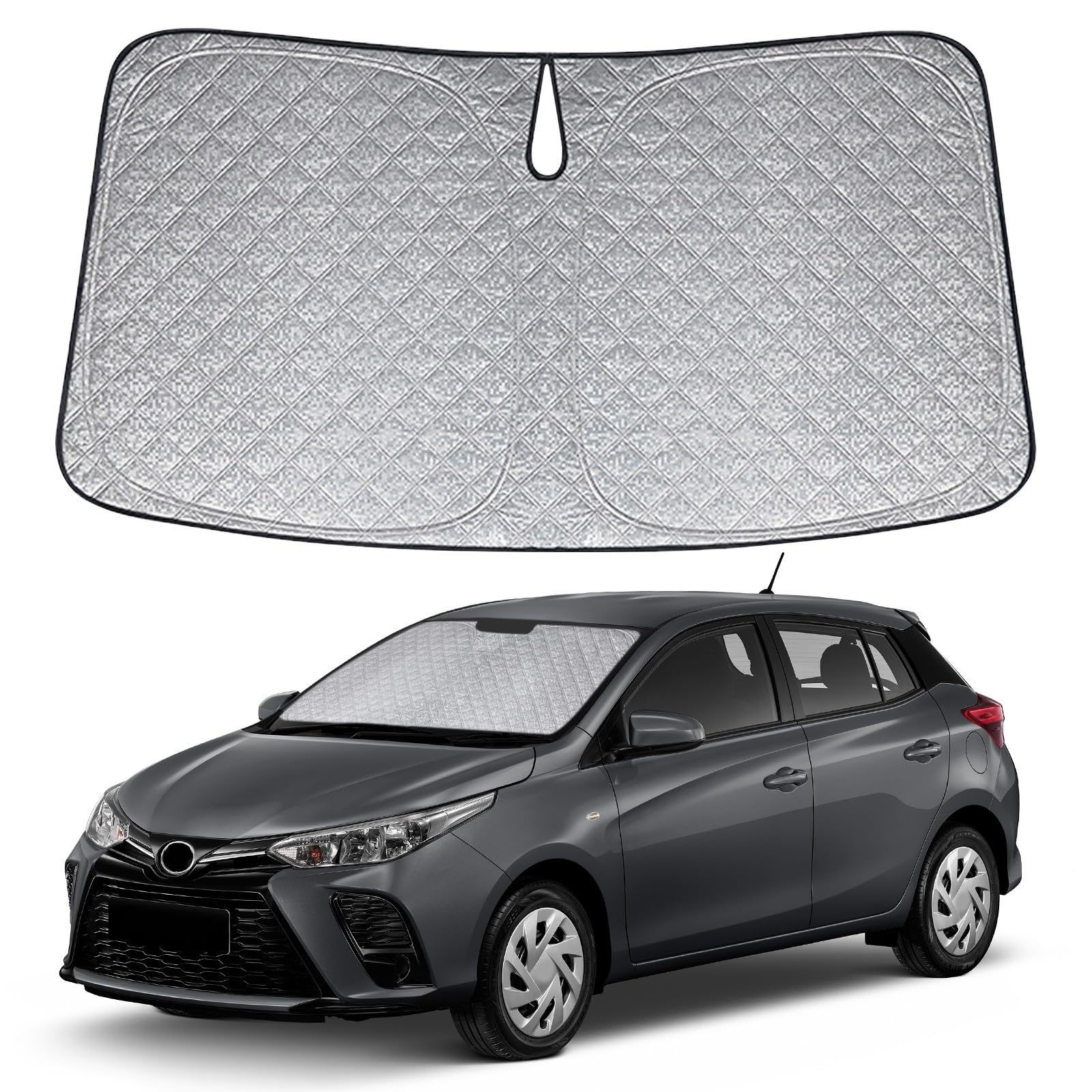 Auto Frontscheiben Sonnenblende Ersatz für Toyota Yaris 2011-2024, Faltbarer Sonnenschutz für Auto Windschutzscheibe, um 99% UVR zu Blockieren und Ihr Fahrzeug Kühler zu Halten Auto Frontscheiben Sonnenblende Ersatz für Toyota Yaris 2011-2024, Faltbarer Sonnenschutz für Auto Windschutzscheibe, um 99% UVR zu Blockieren und Ihr Fahrzeug Kühler zu Halten von Soekodu