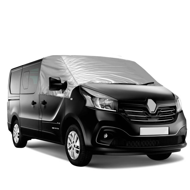 Auto Windschutzscheiben Abdeckung Ersatz für Renault Trafic 2014-2019, Frontscheiben Sonnenschutz, 100% Verdunkelnd, Blockiert UV Strahlen, Wetterfeste Frontscheibe Wrap Cover von Soekodu