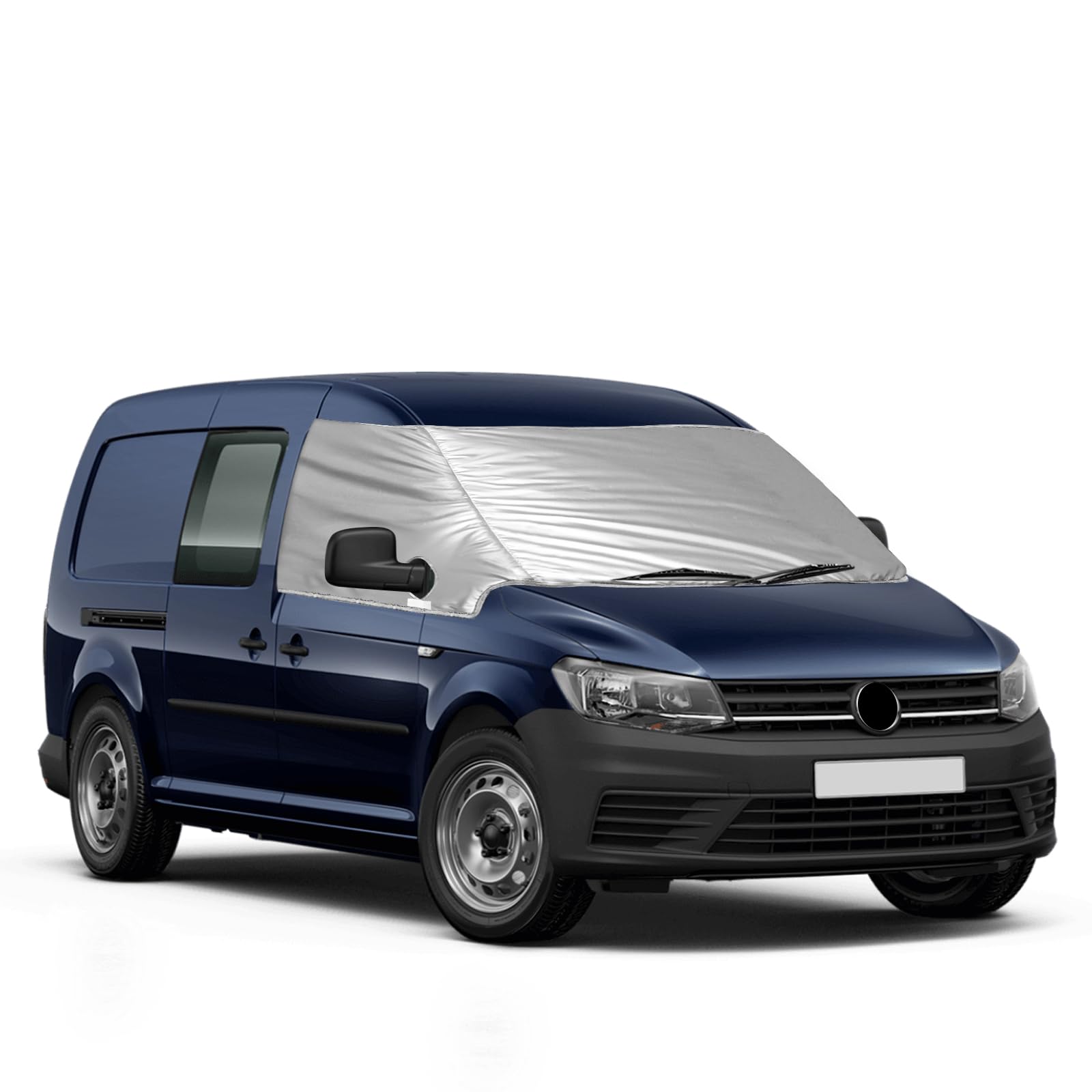 Auto Windschutzscheiben Abdeckung Ersatz für VW Caddy 2003-2025, Frontscheiben Sonnenschutz, 100% Verdunkelnd, Blockiert UV Strahlen, Wetterfeste Frontscheibe Wrap Cover von Soekodu