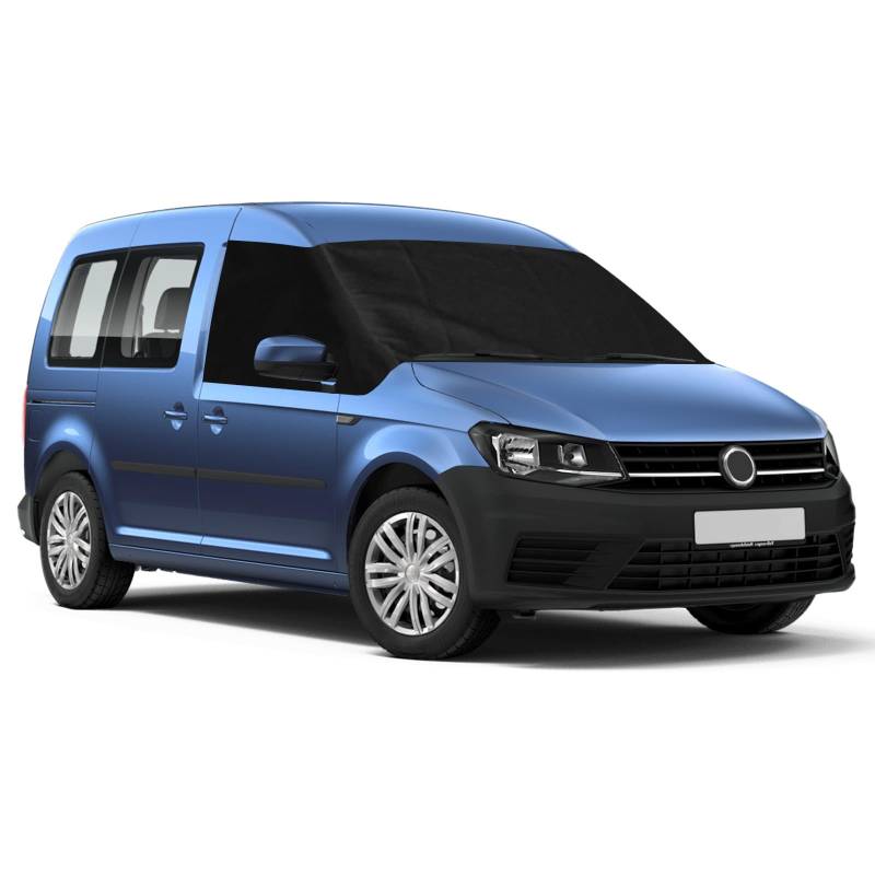 Auto Windschutzscheiben Abdeckung Ersatz für VW Caddy 2003-2025, 600D Luxus Frontscheiben Sonnenschutz Ersatz für Ford Tourneo Connect 2012-2022, 100% Verdunkelnd, Wetterfeste Frontscheibe Wrap Cover von Soekodu