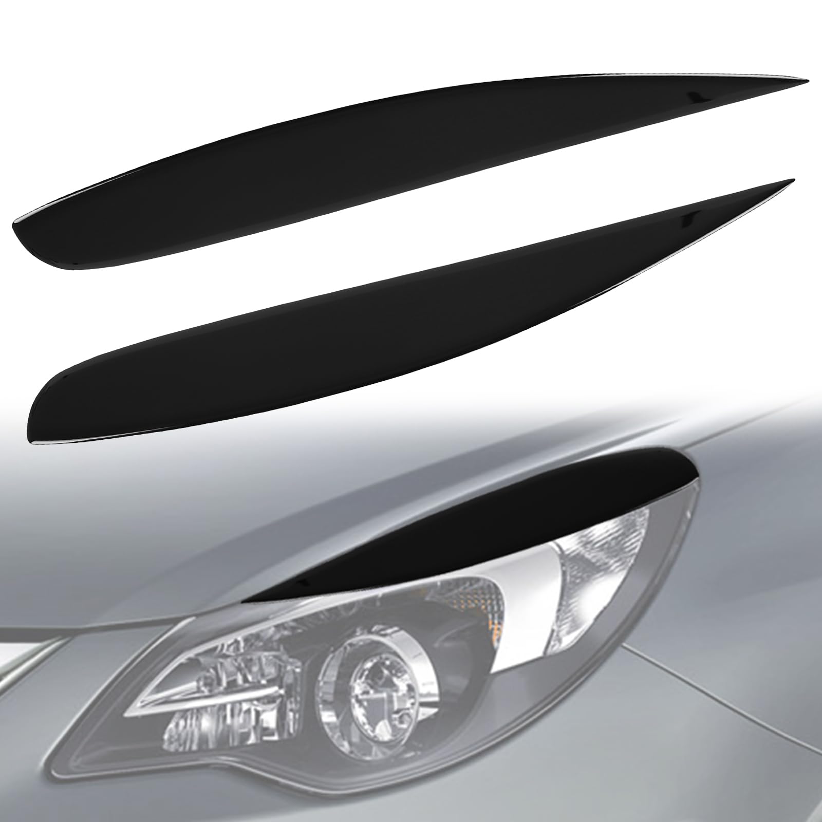 1 Paar Scheinwerfer Augenbrauen Ersatz für Opel Corsa D 2006-2014, Scheinwerfer Augenlid Augenbrauenabdeckung, Scheinwerfer Augenlid Aufkleber (für Corsa D 2006-2014) von Soekodu
