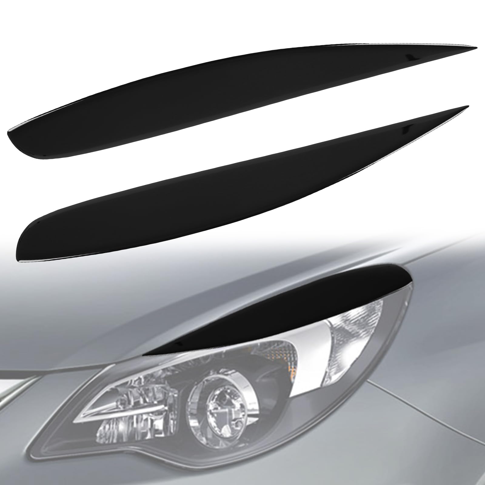 Soekodu 1 Paar Scheinwerfer Augenbrauen Ersatz für Opel Corsa D 2006-2014, Scheinwerfer Augenlid Augenbrauenabdeckung, Scheinwerfer Augenlid Aufkleber (für Corsa D 2006-2014) von Soekodu