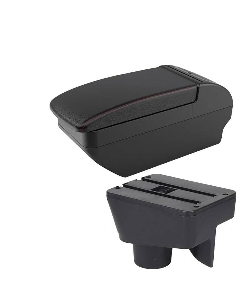 Armlehne Auto Für MG3 Für MG 3 Armlehne Auto Center Console Storage Box Armlehne Mit Wasser Tasse Halter Und USB Auto Zubehör Mittelkonsole Auto(C2 Red Line NO USB) von Sohini