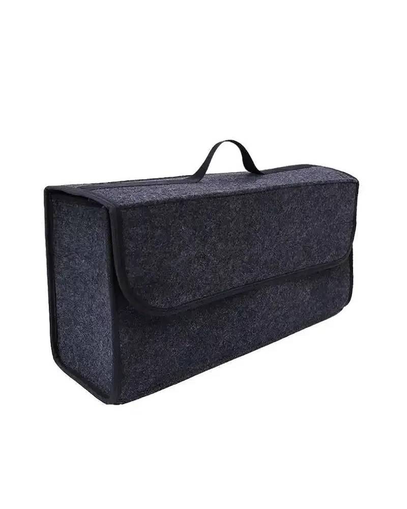 autositz organizer Leichte Aufbewahrungsbox Für Den Kofferraum Faltbar Filz Auto-Organizer Für Verstauen Und Aufräumen Schwarz/Grau Autozubehör 50 X 17 X 24 Cm kofferraum organizer klett(Grey 50X17X24 von Sohini