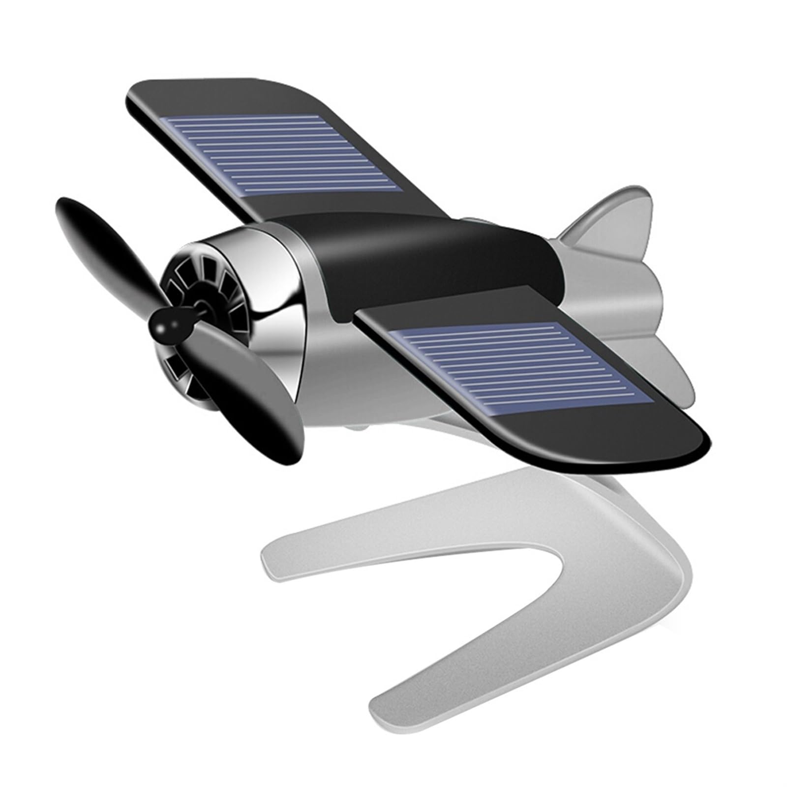Auto Lufterfrischer Solar Flugzeug Dekoration Auto Parfüm Lufterfrischer Duft Auto Flugzeug Ornament Auto Zubehör (Color : B Silver) von SolGlo