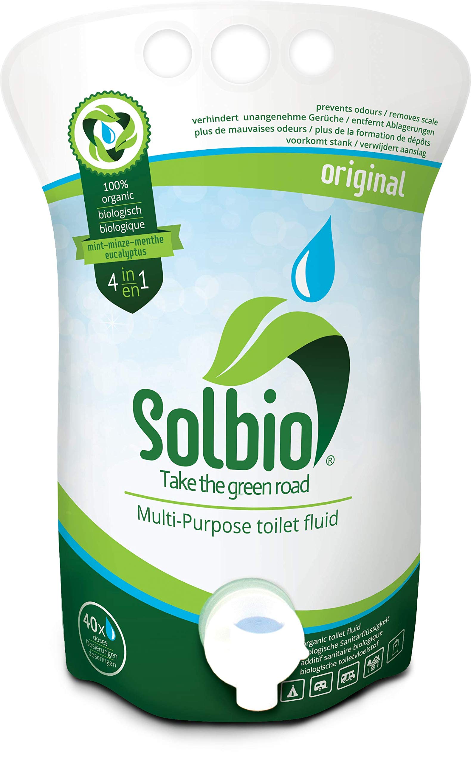 Solbio Original XL - 1.6L Sanitärflüssigkeit - ökologischer Sanitärzusatz für Campingtoilette - 40 Dosierungen von Solbio